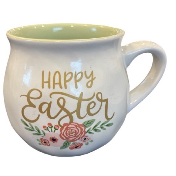 Threshold Other - Threshold Happy Easter White Mug with Floral Design NEW